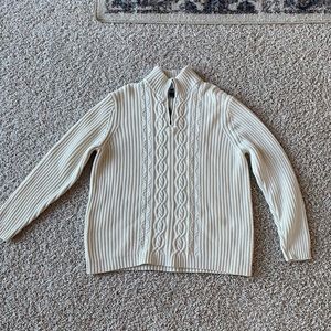 White Cable Knit Sweater